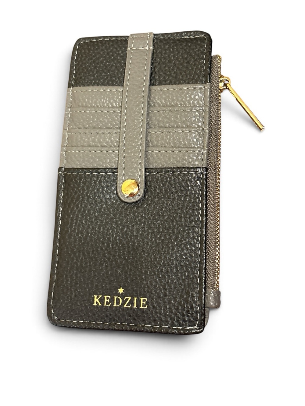 Kedzie Essentials Only zippered vegan leather card wallet NWOT